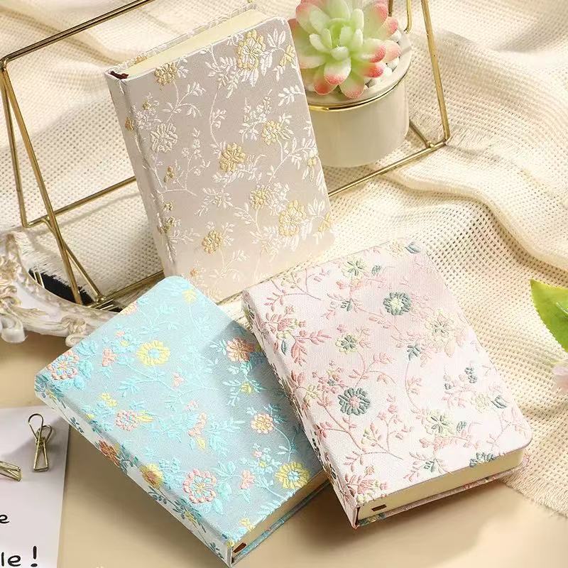 Carnet A6 en brocart floral ch - Notebook Dotted A5 avis et prix
