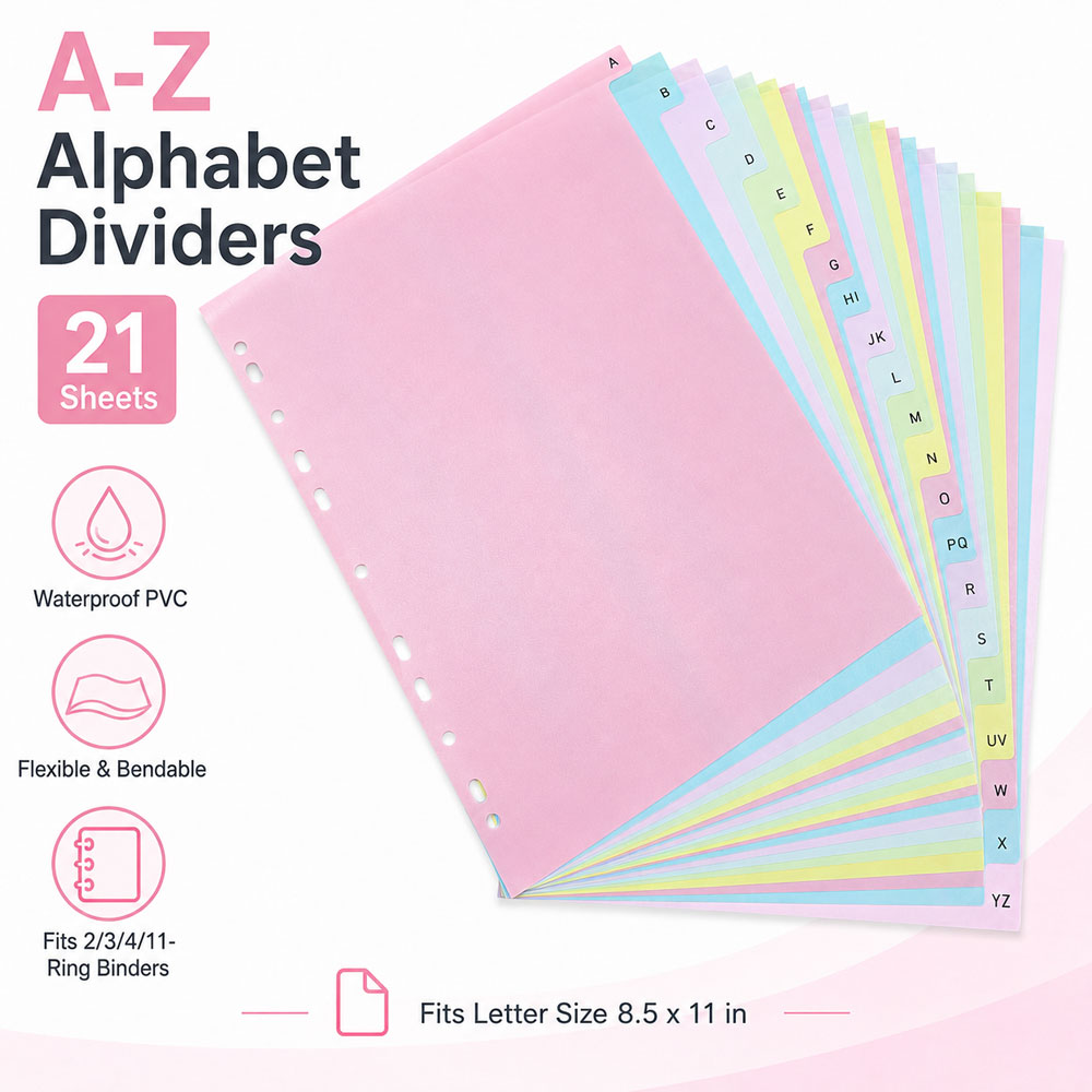 21 intercalaires alphabet A-Z, - Index Tab Divider avis et prix