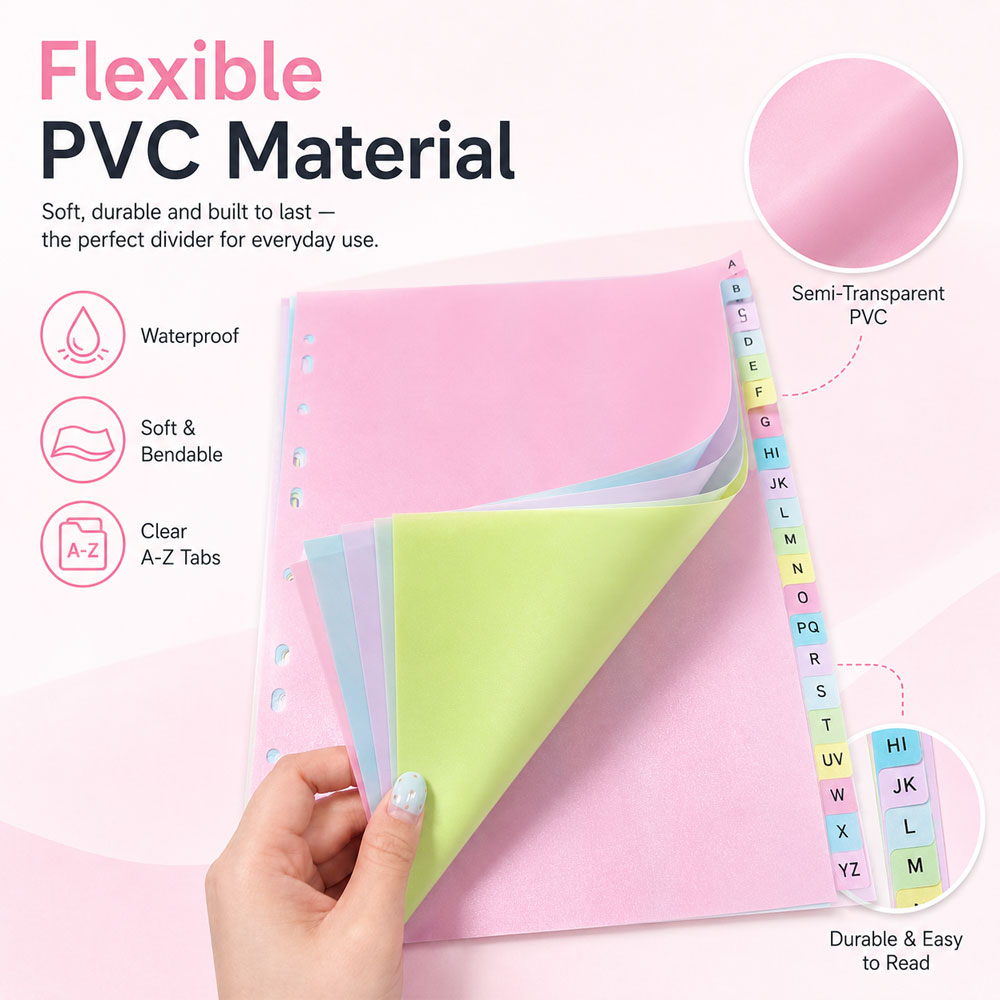 21 intercalaires alphabet A-Z, - Index Tab Divider avis et prix